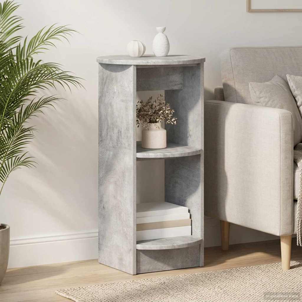 Sivukaappi Betoni Harmaa Käsitelty puu