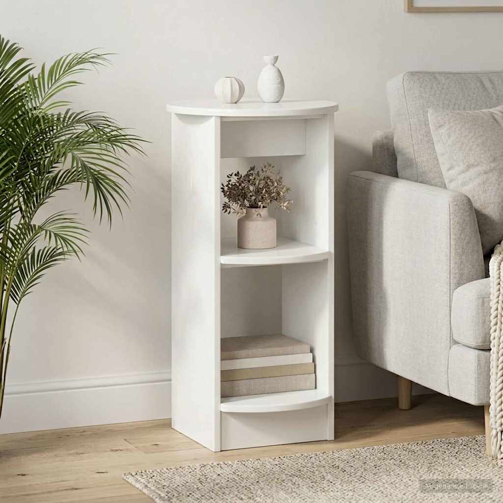 Sivukaappi Kiiltävä Valkoinen Käsitelty puu