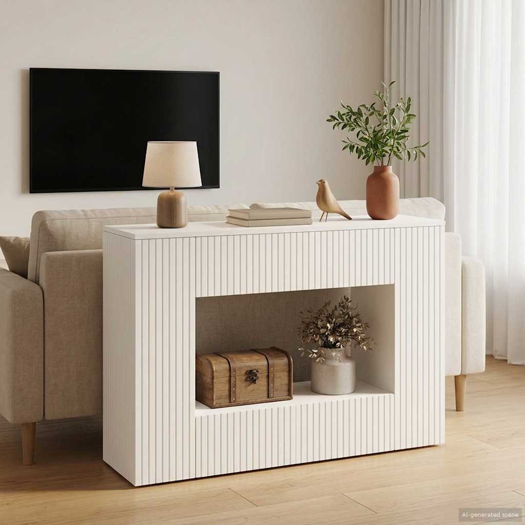 Konsolipöytä Valkoinen 101 x 29 x 74 cm Käsitelty puu