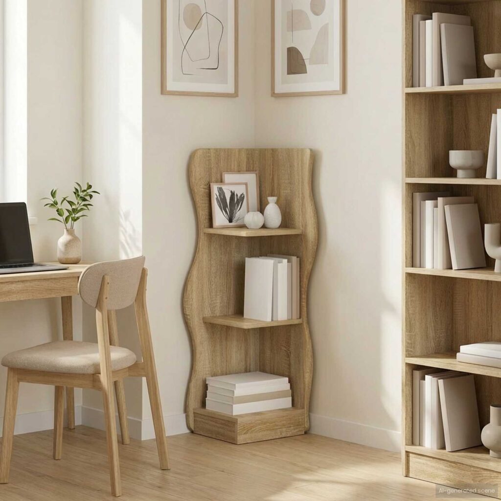 Kulmahylly hyllyllä Sonoma-tammi 34 x 33 x 102 cm Tekninen puu