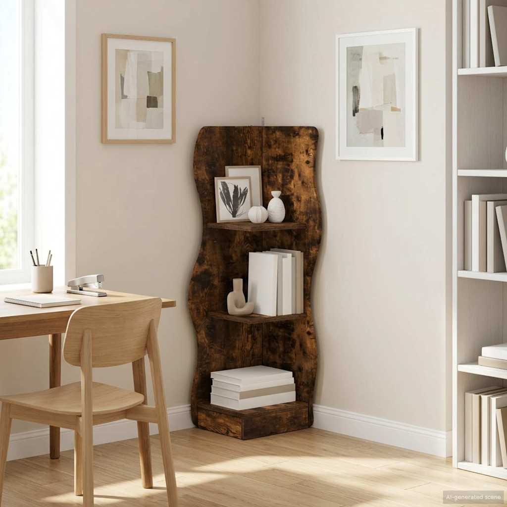 Kulmahylly hyllyllä Savutammi 34 x 33 x 102 cm Tekninen puu