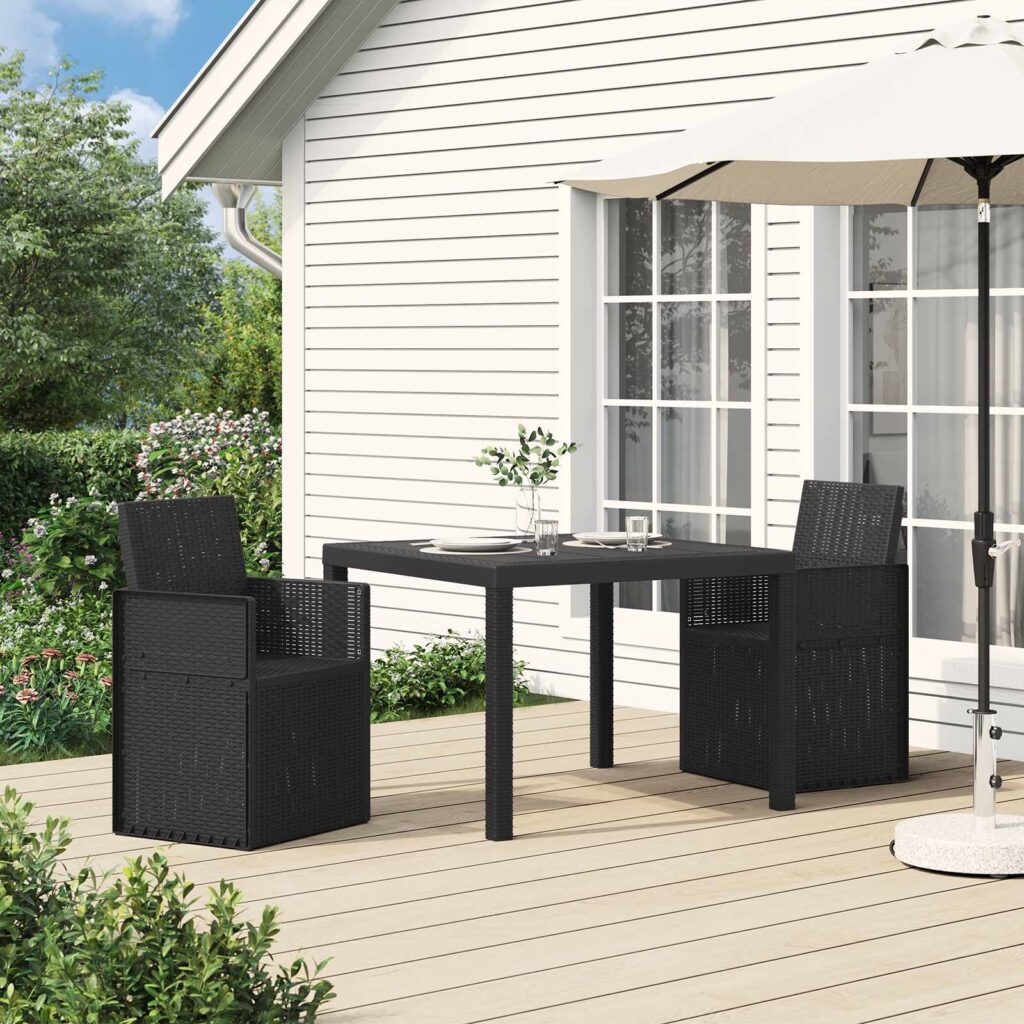 Puutarhan ruokatuolit 2 pcs Antrasiitti 53 x 47 x 88,5 cm PP