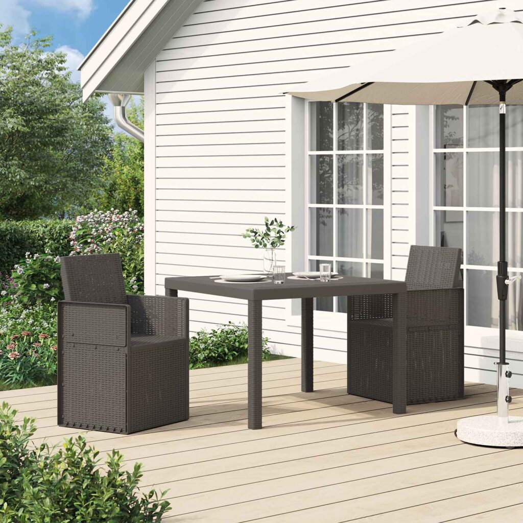 Puutarhan ruokatuolit 2 pcs Vaaleanharmaa PP