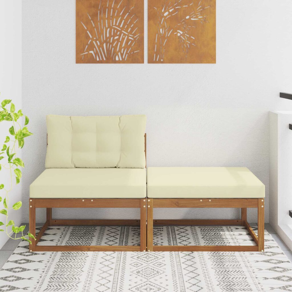Kulmasohva tyynyllä 2 Kappale Luonnollinen Tiheä akasiapuu