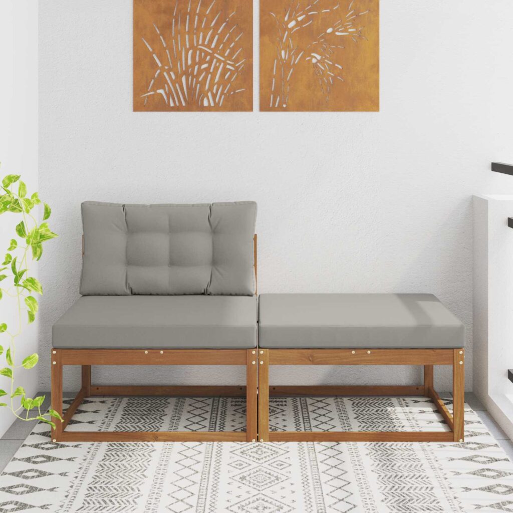 Kulmasohva tyynyllä 2 Kappale Luonnollinen Tiheä akasiapuu