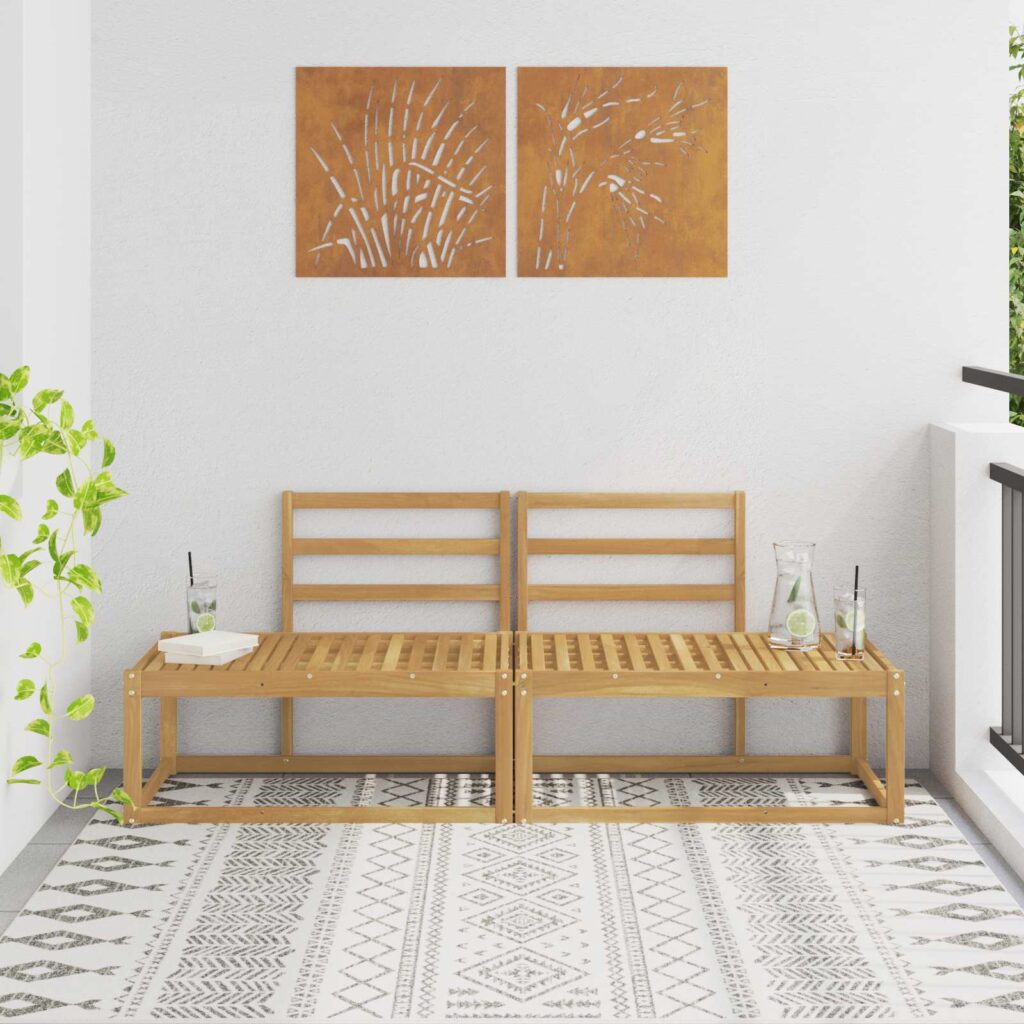 Ulkomoduulisohva 2 Kappale valkoinen 182,5 x 63 x 73 cm