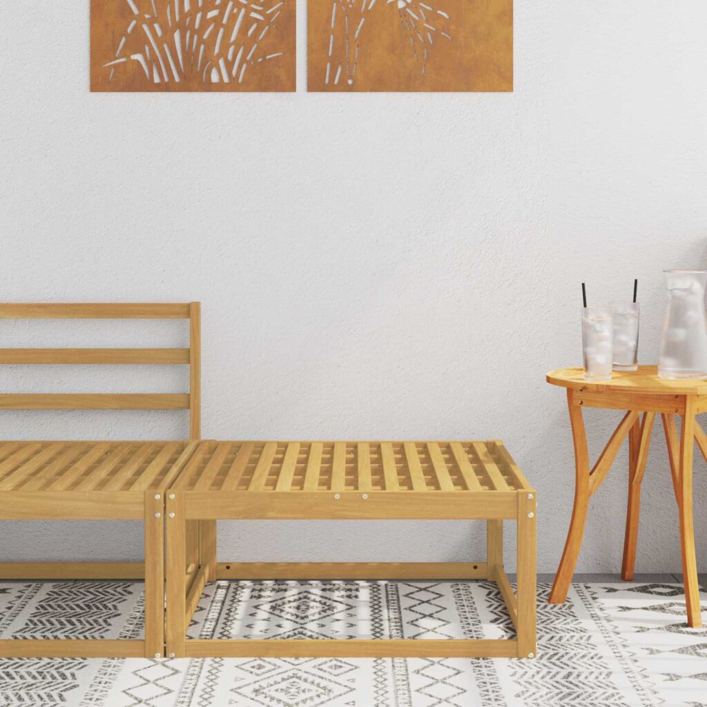 Ulkojalkopöytä Tiheä akasiapuu valkoinen 79 x 79 x 37 cm