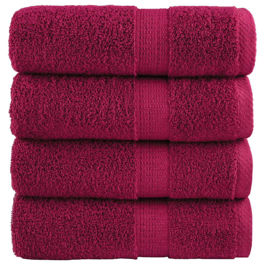 Premium-pesupyyhkeet SOLUND 4 kpl viininpunainen 30x30 cm 600 gsm