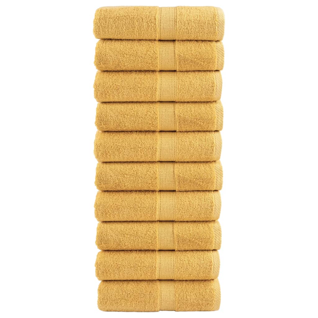 Premium-vieraspyyhkeet SOLUND 10 kpl kulta 30x50 cm 600 gsm