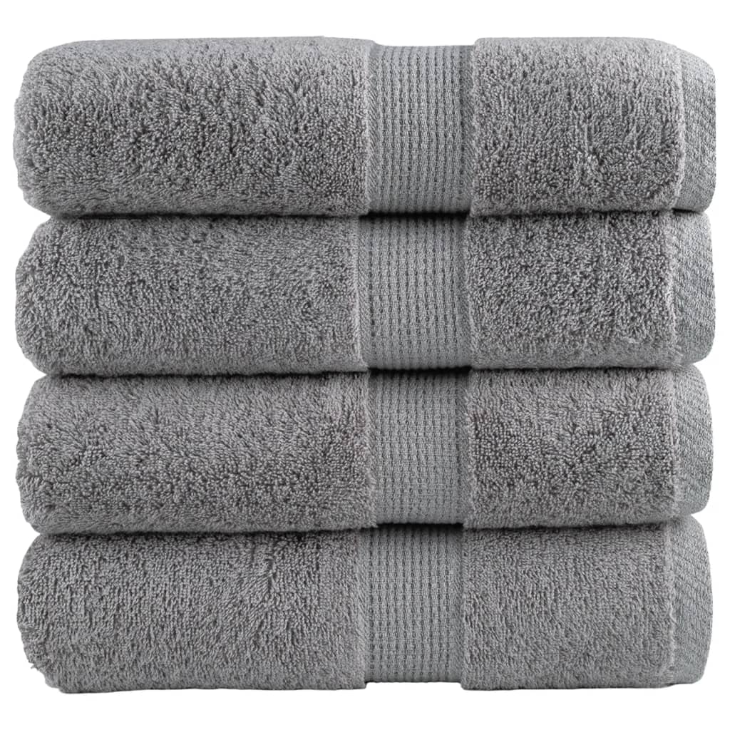 Premium-vieraspyyhkeet SOLUND 4 kpl harmaa 30x50 cm 600 gsm