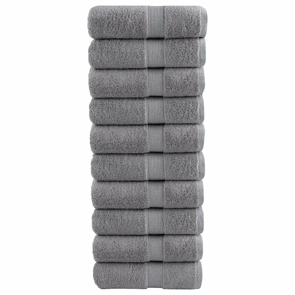 Premium-vieraspyyhkeet SOLUND 10 kpl harmaa 30x50 cm 600 gsm