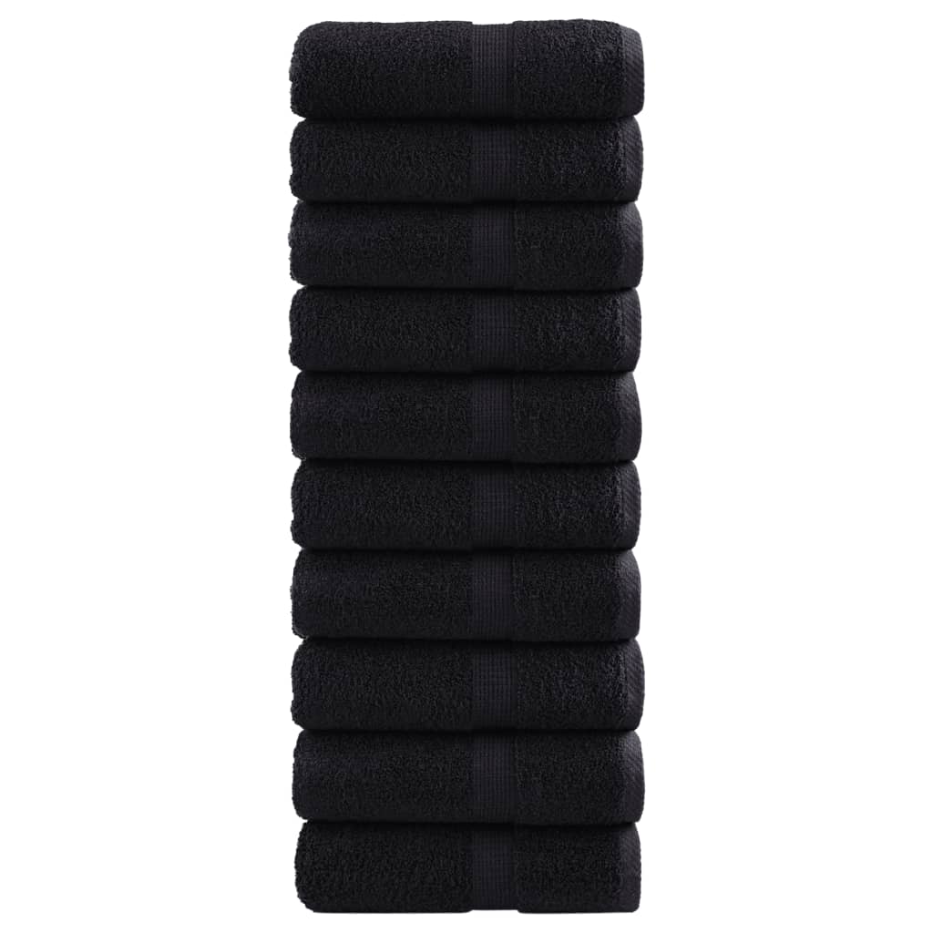 Premium-vieraspyyhkeet SOLUND 10 kpl musta 30x50 cm 600 gsm