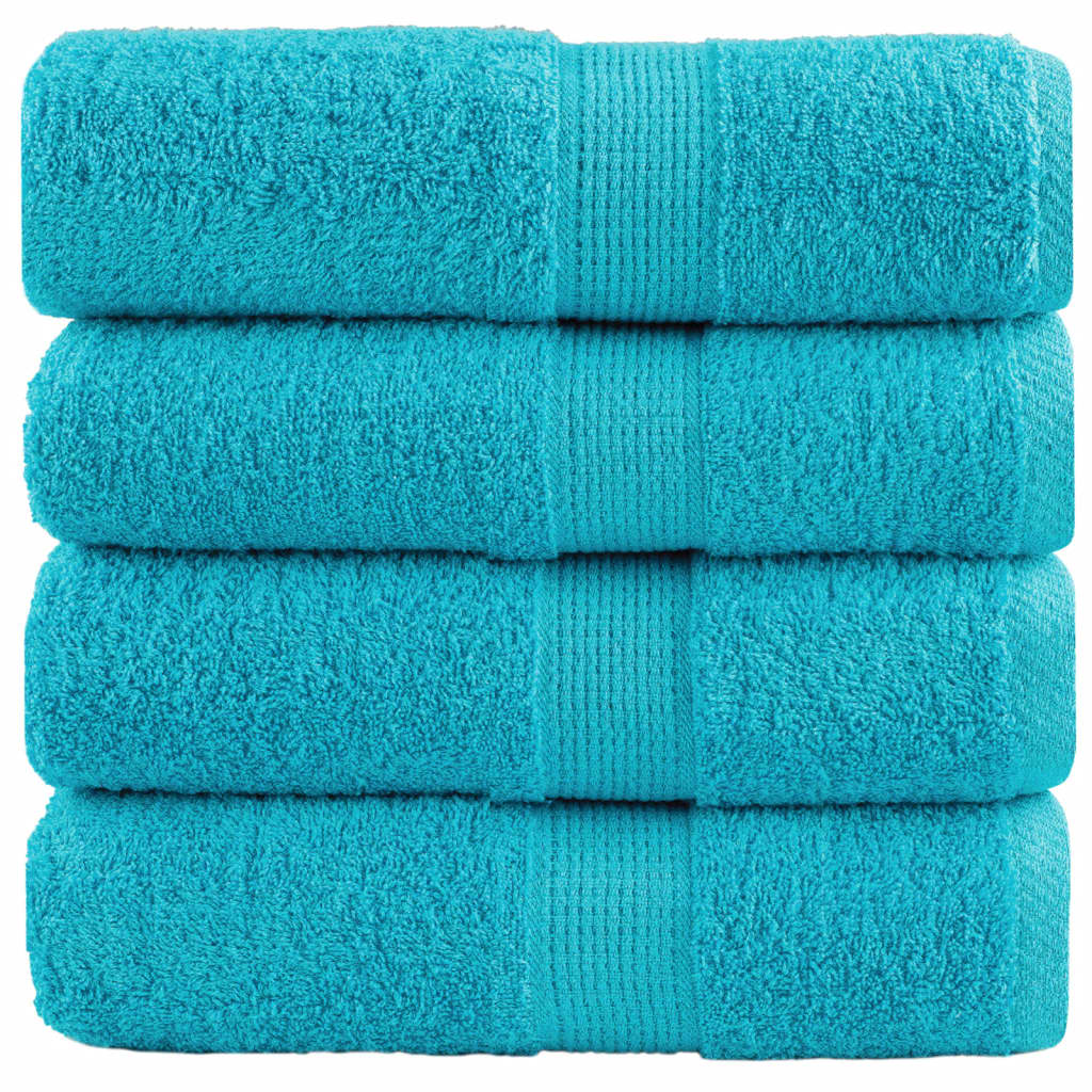 Premium-vieraspyyhkeet SOLUND 4 kpl turkoosi 30x50 cm 600 gsm