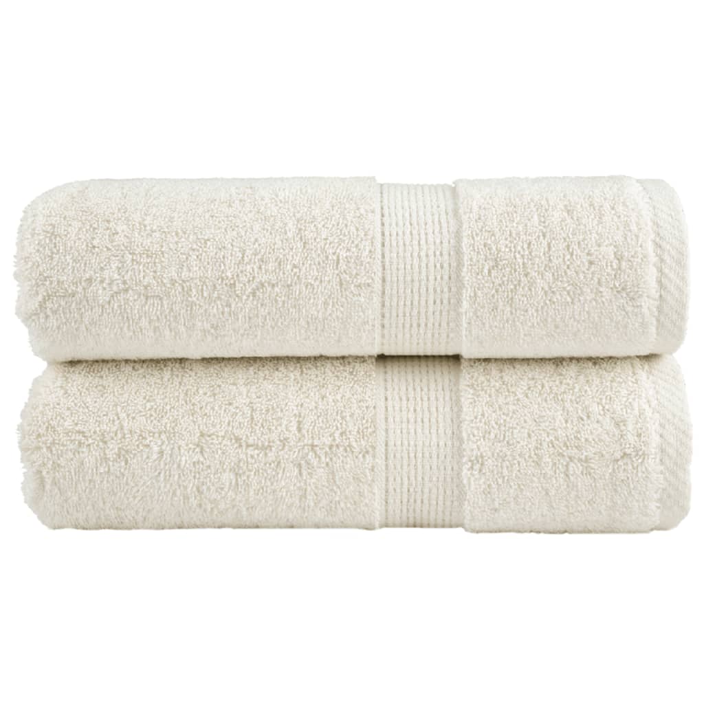 Premium-vieraspyyhkeet SOLUND 2 kpl kermanvärinen 30x50 cm 600 gsm
