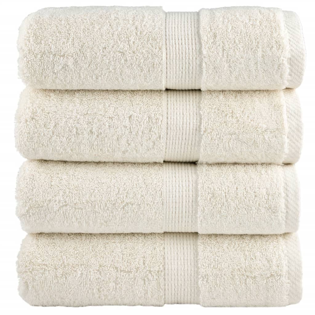 Premium-vieraspyyhkeet SOLUND 4 kpl kermanvärinen 30x50 cm 600 gsm