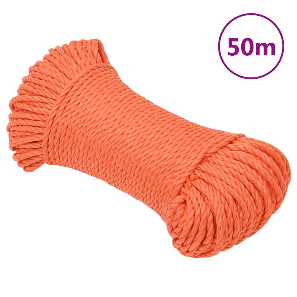 Työköysi oranssi 3 mm 50 m polypropeeni