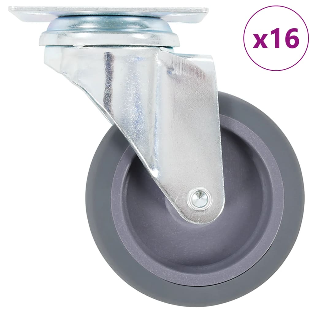 16 kpl kääntyviä pyöriä 75 mm