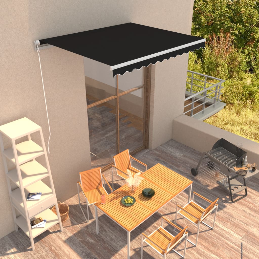 Manuaalisesti sisäänkelattava markiisi 300x250 cm antrasiitti