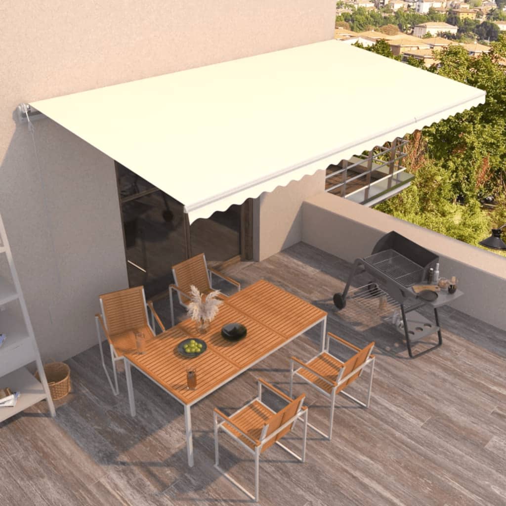 Automaattinen sisäänvedettävä markiisi 600x300 cm kermanvärinen