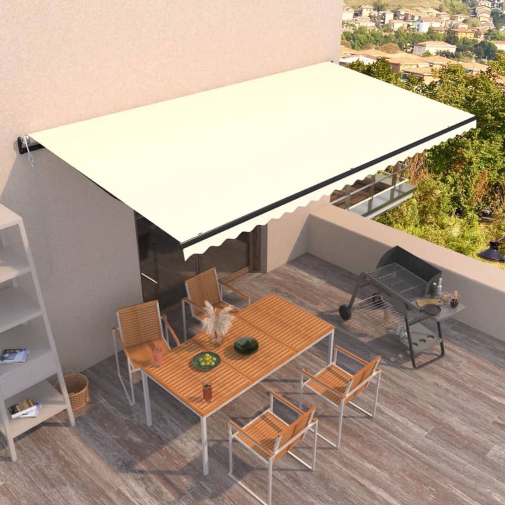 Automaattinen sisäänvedettävä markiisi 600x300 cm kermanvärinen