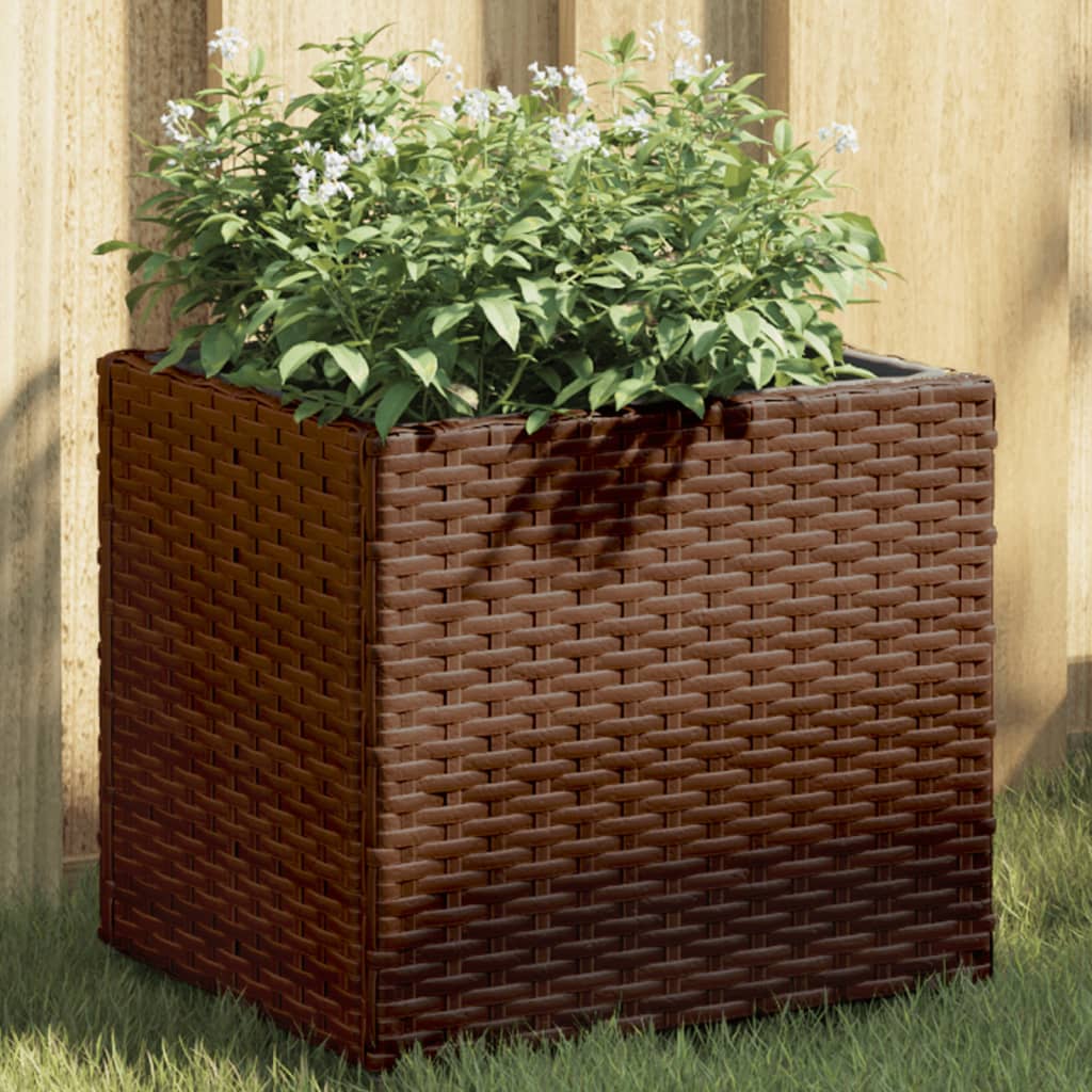 Puutarhan istutuslaatikot 2 kpl ruskea 36x30x32 cm polyrottinki