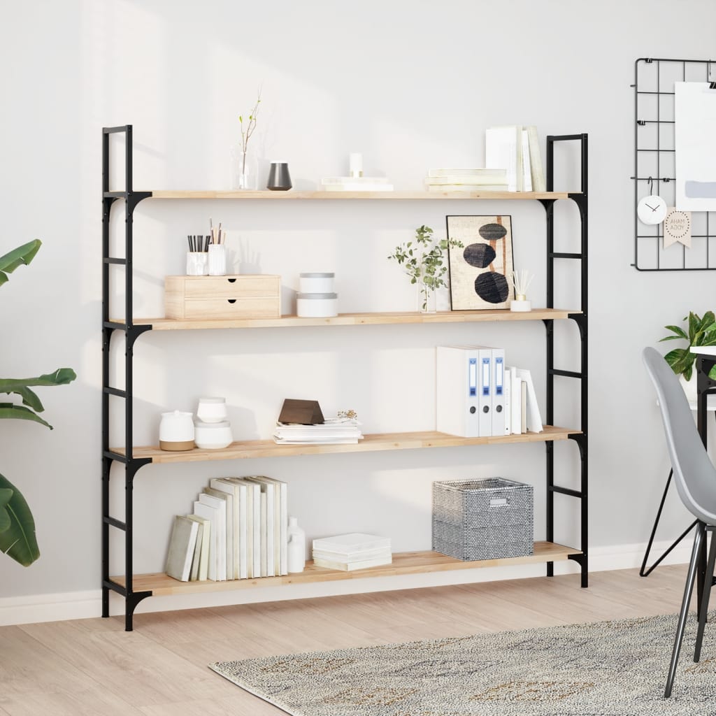 Kelluvat hyllyt 3 kpl 120x20x2 cm käsittelemätön massiivipuu akaasia