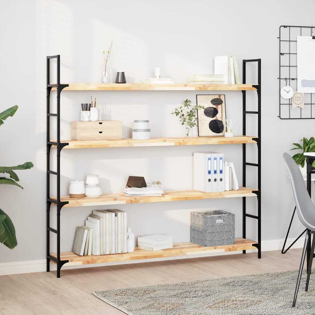 Kelluvat hyllyt 3 kpl 140x20x4 cm käsittelemätön massiivipuu akaasia
