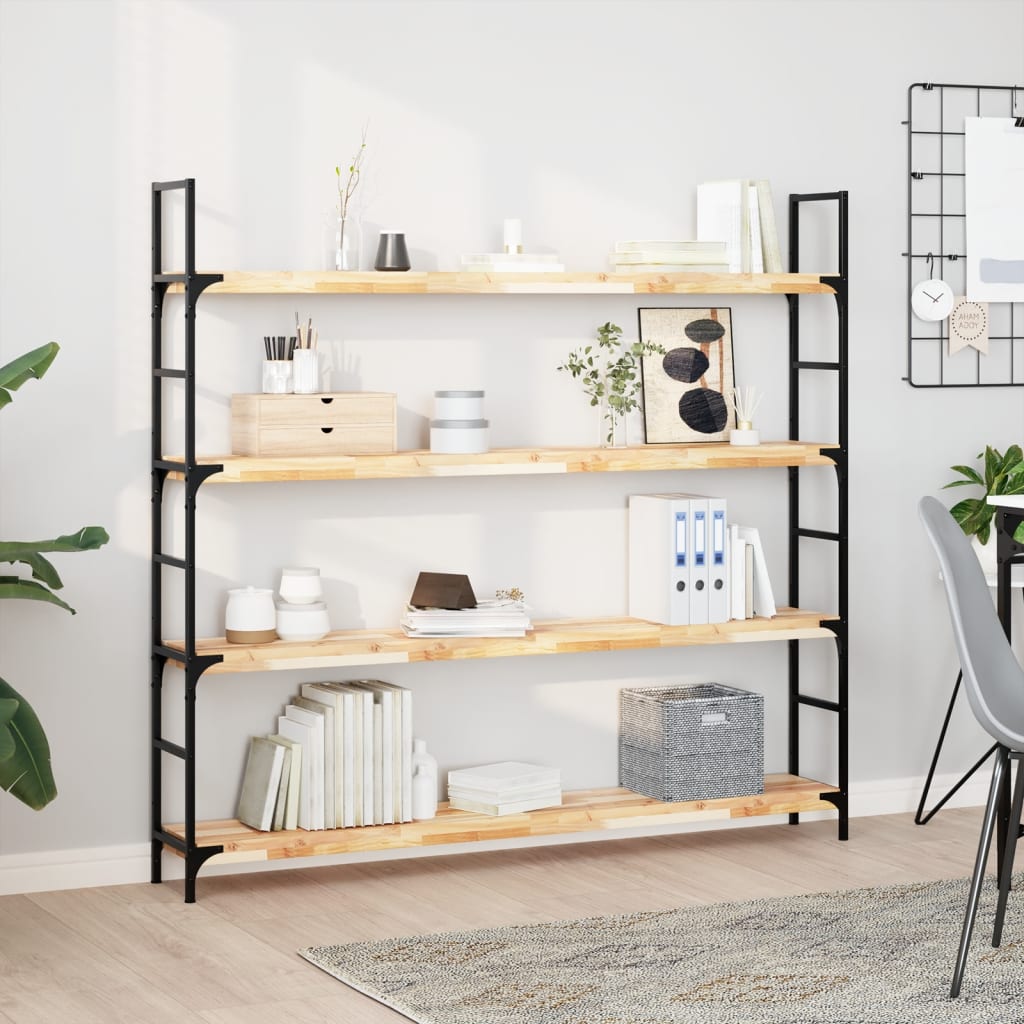 Kelluvat hyllyt 4 kpl 160x20x4 cm käsittelemätön massiivipuu akaasia