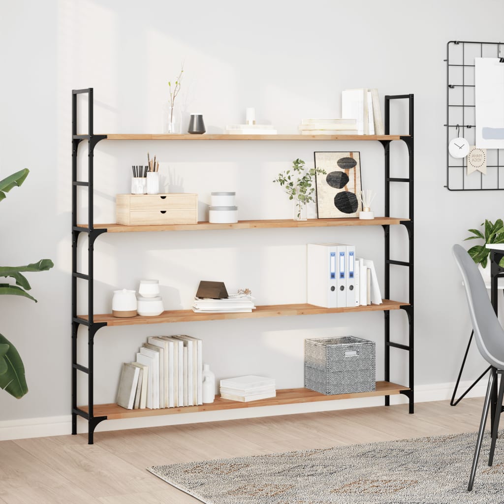 Kelluvat hyllyt 4 kpl 140x20x2 cm öljytty massiivipuu akaasia