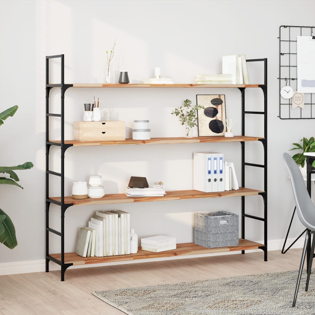 Kelluvat hyllyt 4 kpl 120x30x2 cm öljytty massiivipuu akaasia