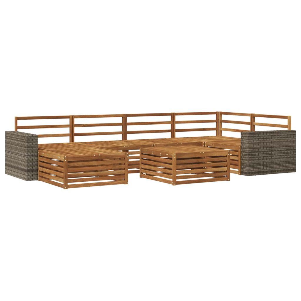Ulkosohvakokoelma 7 pcs Luonnollinen