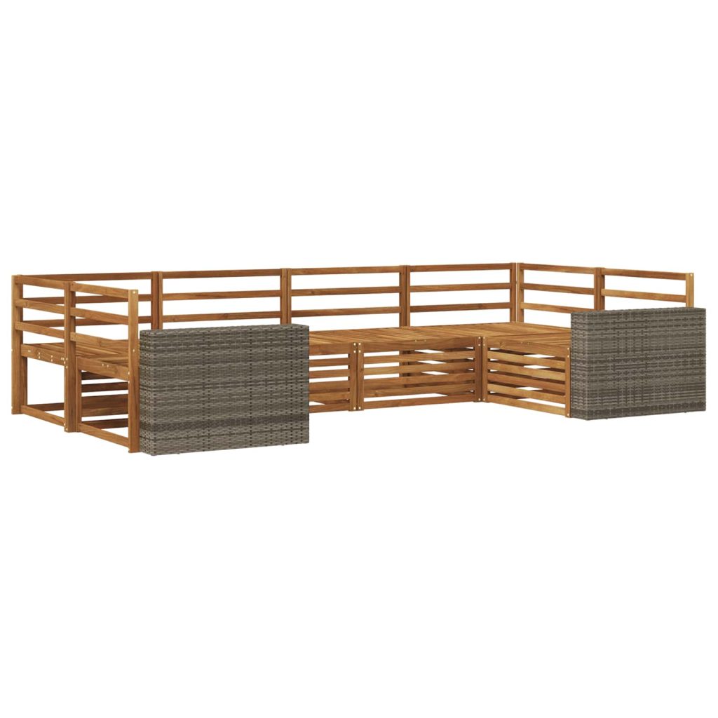 Ulkosohvakokoelma 6 pcs Luonnollinen