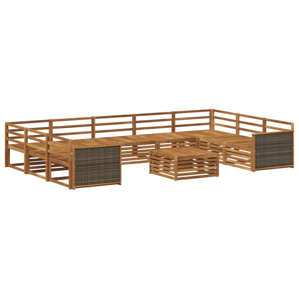 Ulkosohvakokoelma 10 pcs Luonnollinen Tiheä akasiapuu