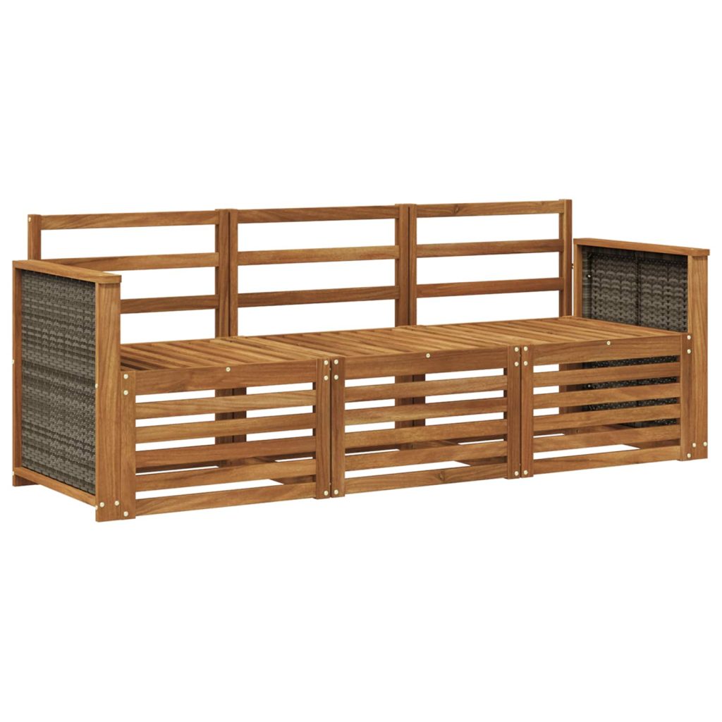 Sohvasarjat 3 pcs Tiheä akasiapuu