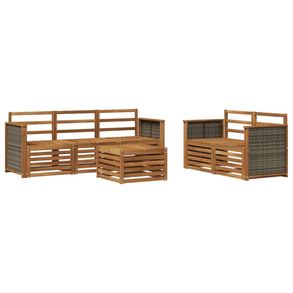 Sohvasarjat 6 pcs Tiheä akasiapuu