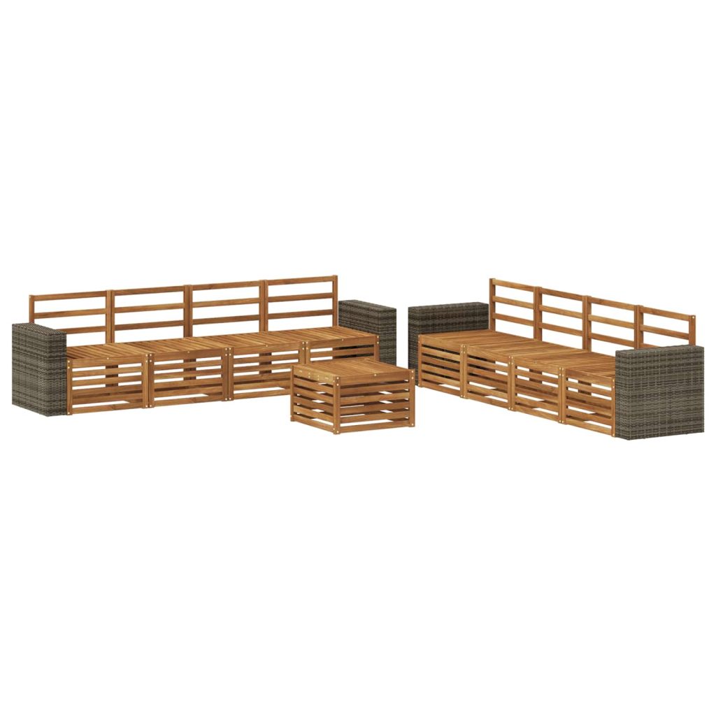 Sohvasarjat 9 pcs Tiheä akasiapuu