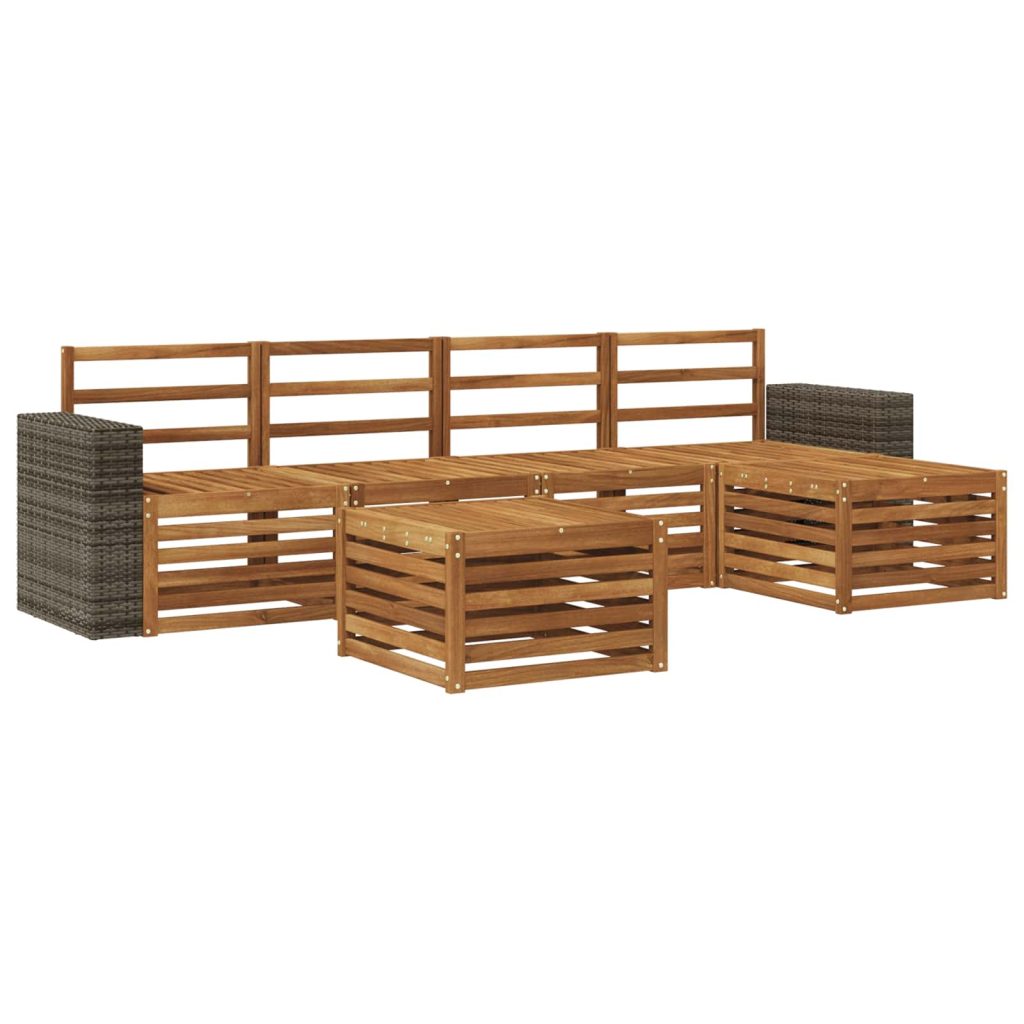 Ulkosohvakokoelma 6 pcs Luonnollinen