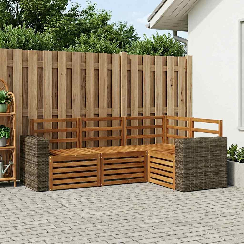 Sohvasarjat 4 pcs Tiheä akasiapuu
