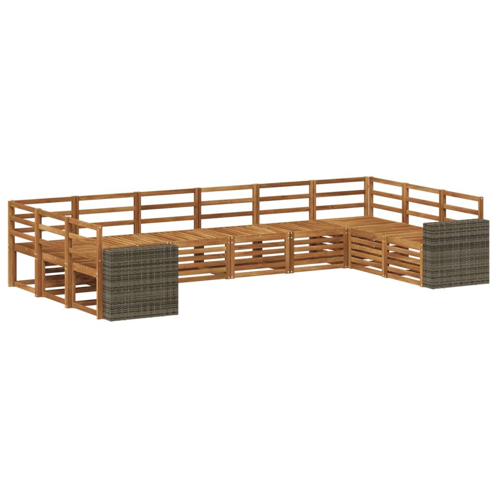 Ulkosohvakokoelma 10 pcs Luonnollinen Tiheä akasiapuu