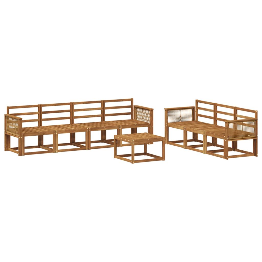 Ulkosohvakokoelma 8 pcs Luonnollinen Tiheä akasiapuu