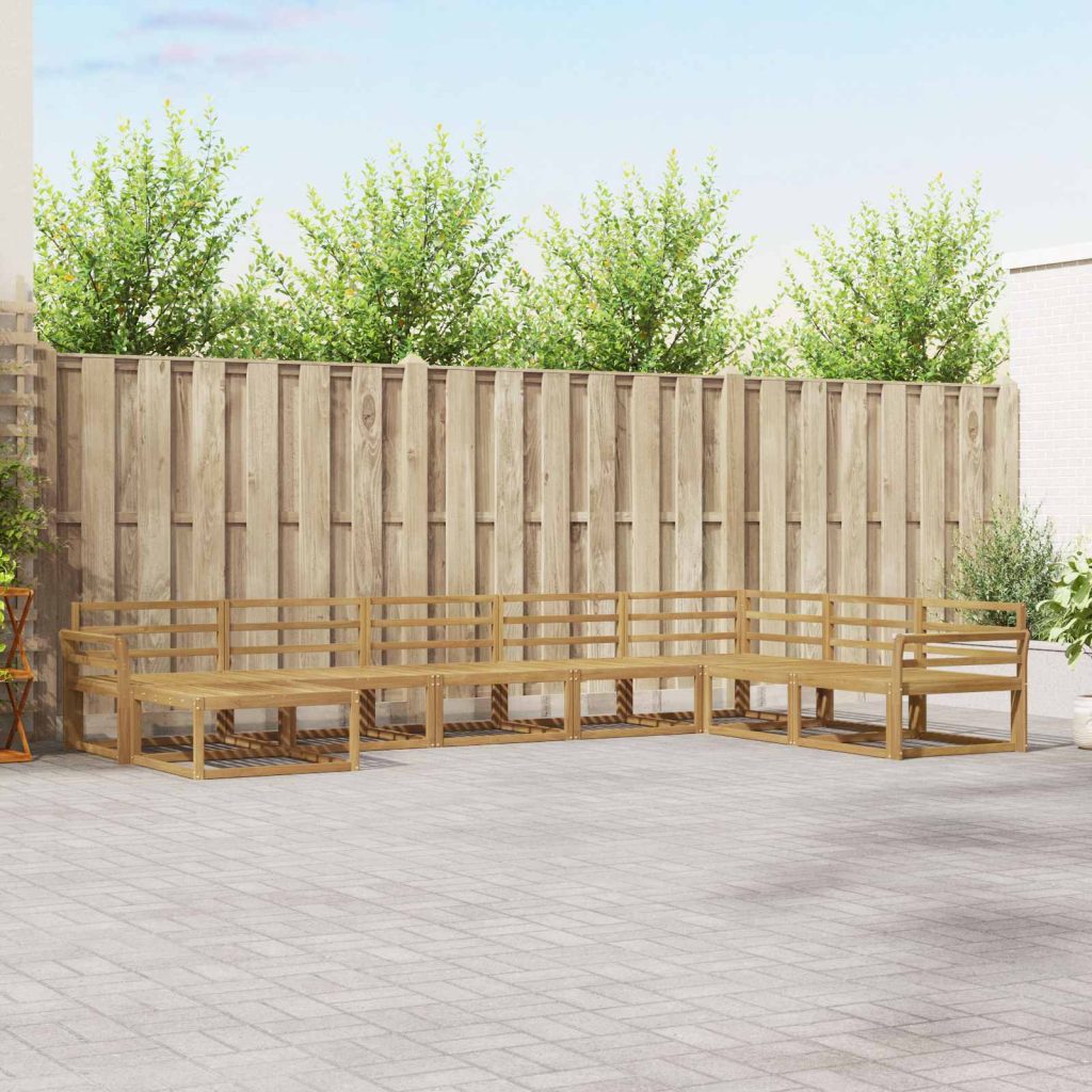 Ulkosohvakokoelma 8 pcs valkoinen Tiheä akasiapuu