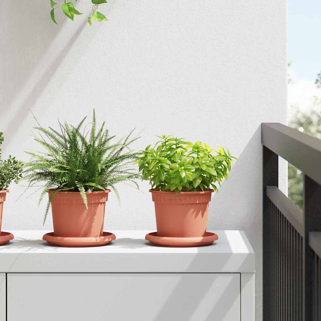 Kasviruukut 6 pcs Tiilenpunainen Ø 12,5 x 10 cm Muovi