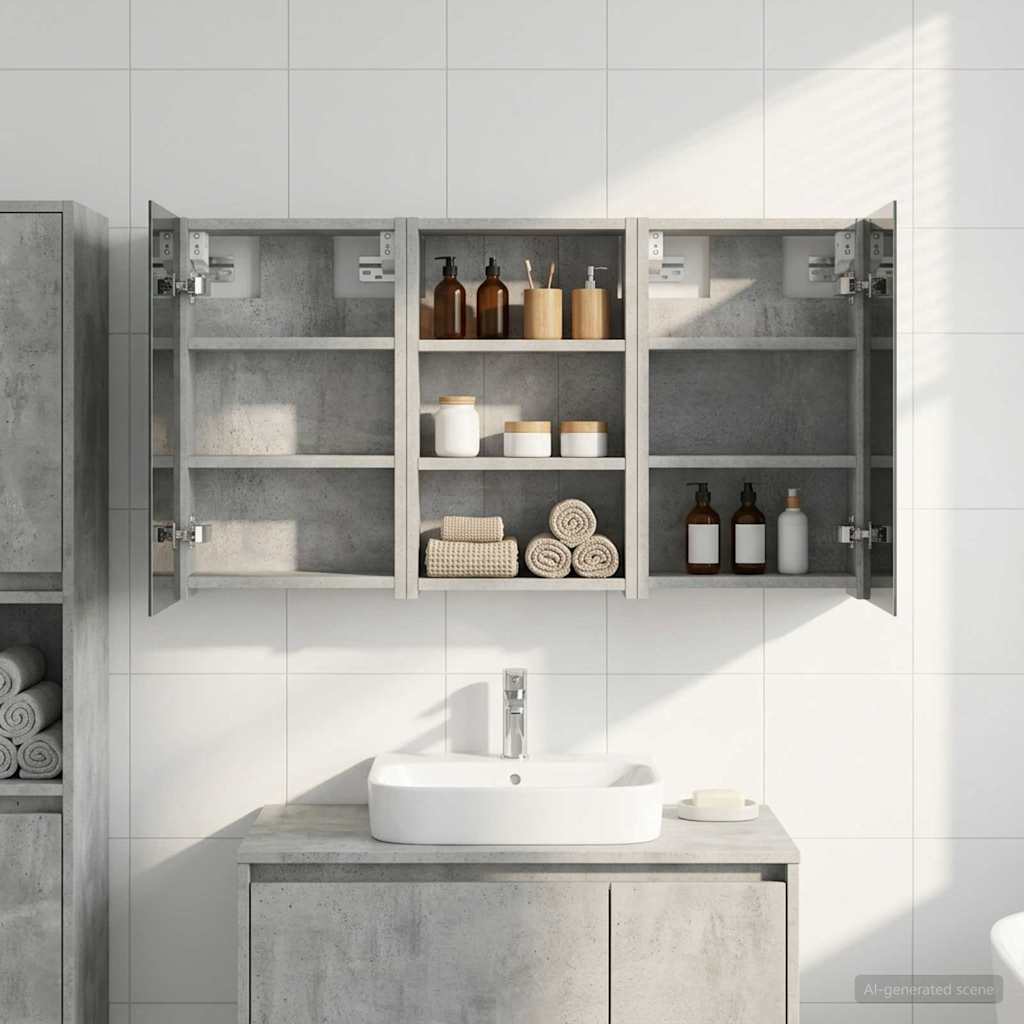 Kylpyhuoneen kaappisetti 3 pcs 90 x 10,5 x 50 cm Tekninen puu