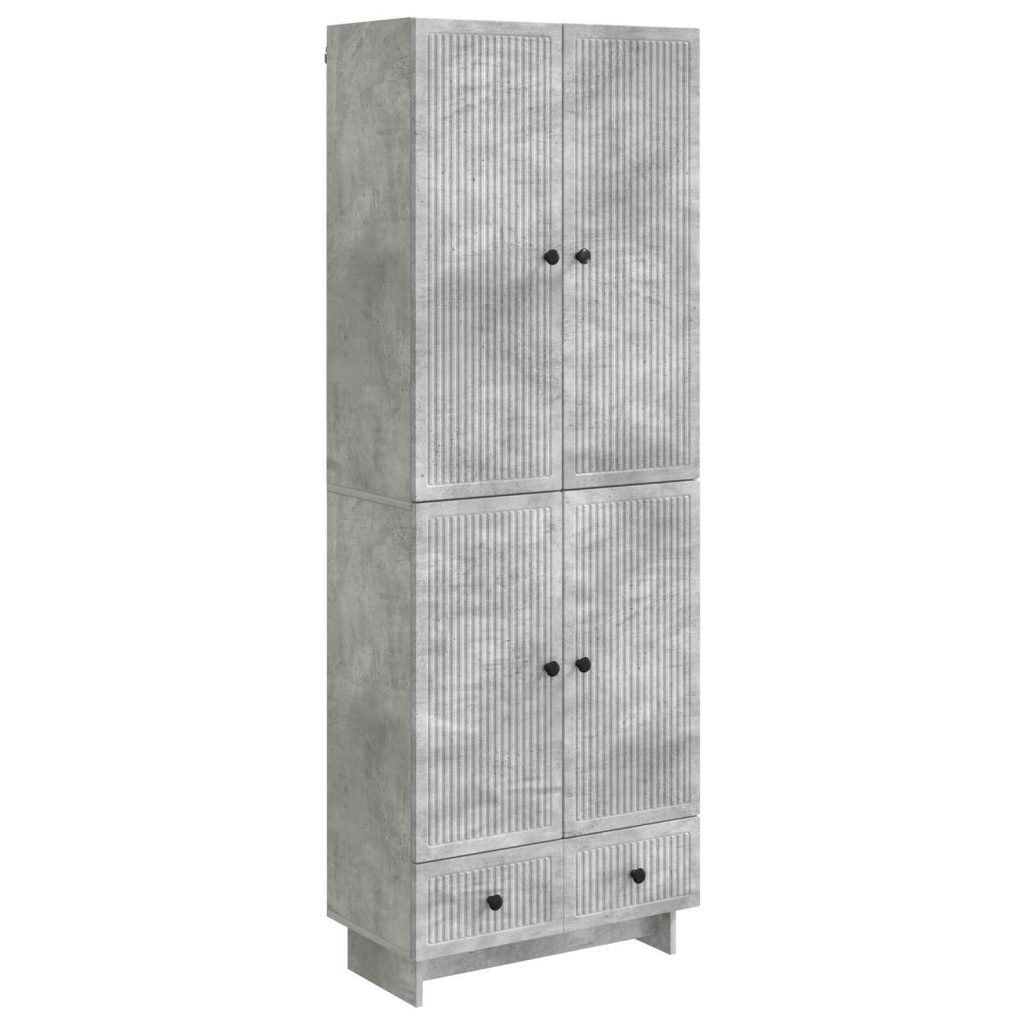 Kaappisarja 2 pcs Betoninharmaa 66 x 34,5 x 95 cm Tekninen puu