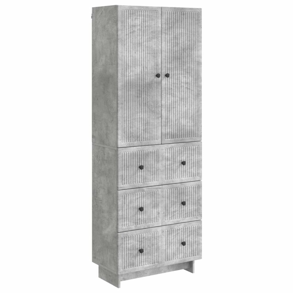 Kaappisarja 2 pcs Betoninharmaa 66 x 34,5 x 90 cm Tekninen puu