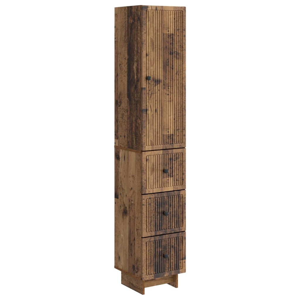 Kaappisarja 2 pcs Vanha puu 33 x 34,5 x 90 cm Tekninen puu