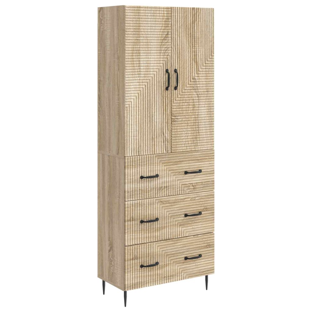 Kaappisarja 2 pcs Sonoma-tammi 66 x 34,5 x 90 cm Tekninen puu
