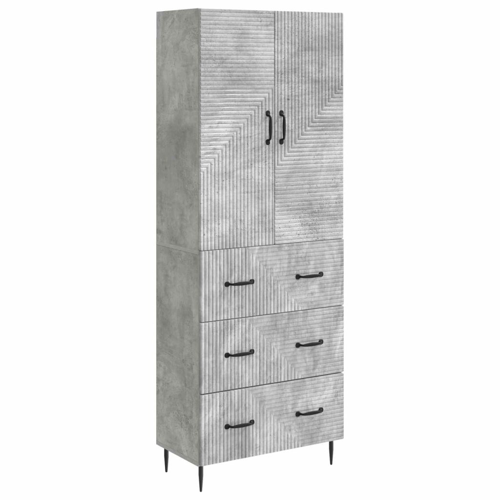 Kaappisarja 2 pcs Betoninharmaa 66 x 34,5 x 90 cm Tekninen puu