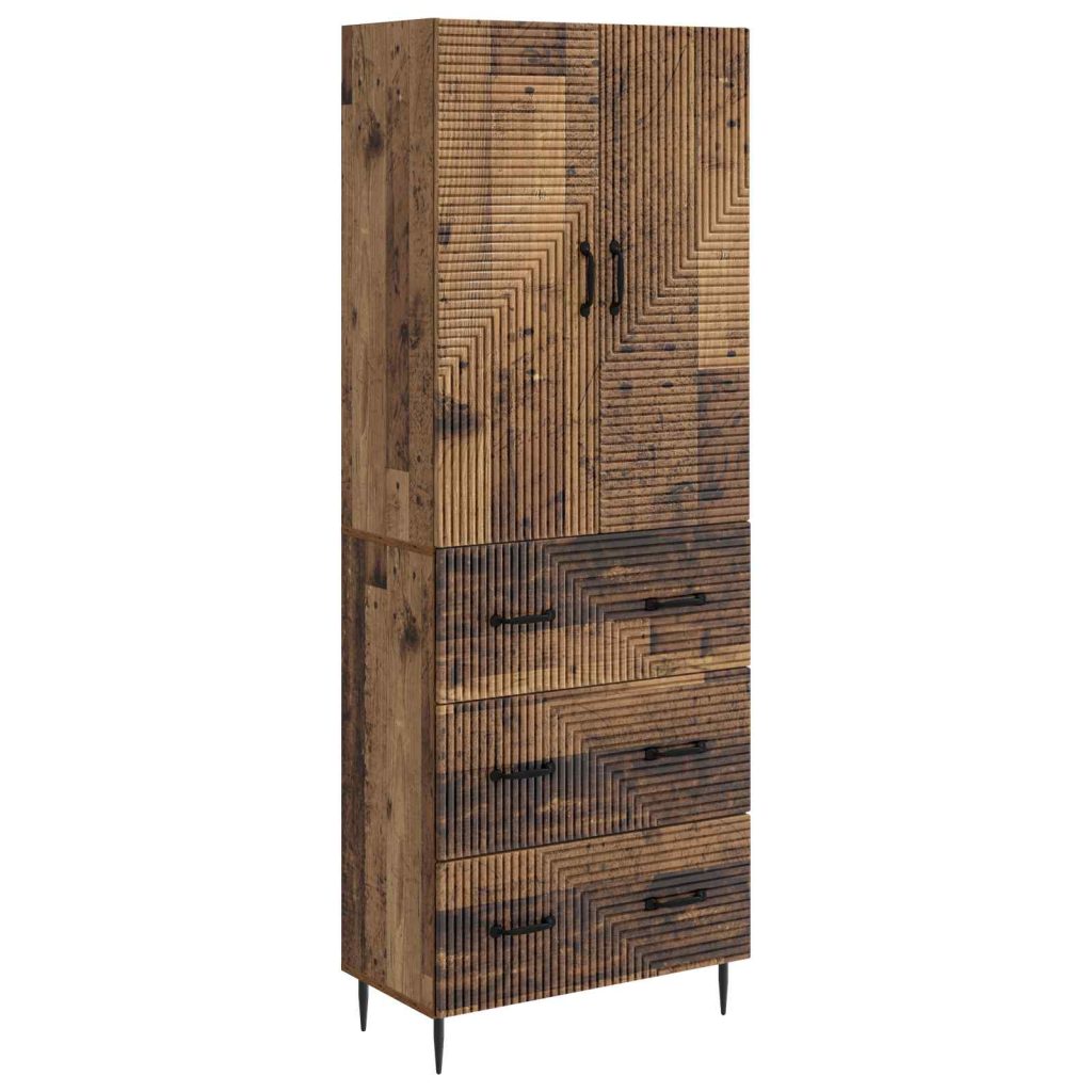 Kaappisarja 2 pcs Vanha puu 66 x 34,5 x 90 cm Tekninen puu
