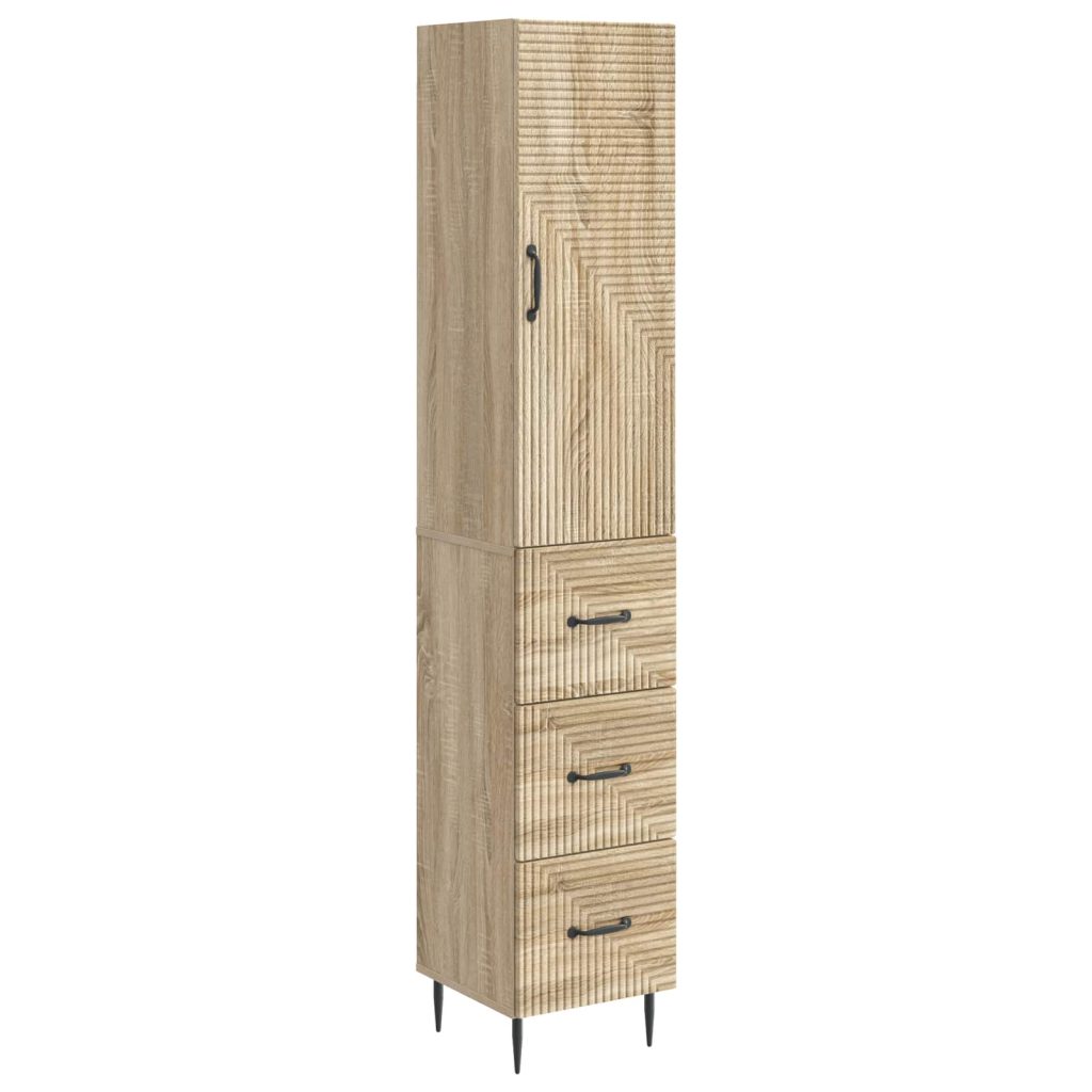Kaappisarja 2 pcs Sonoma-tammi 33 x 34,5 x 90 cm Tekninen puu